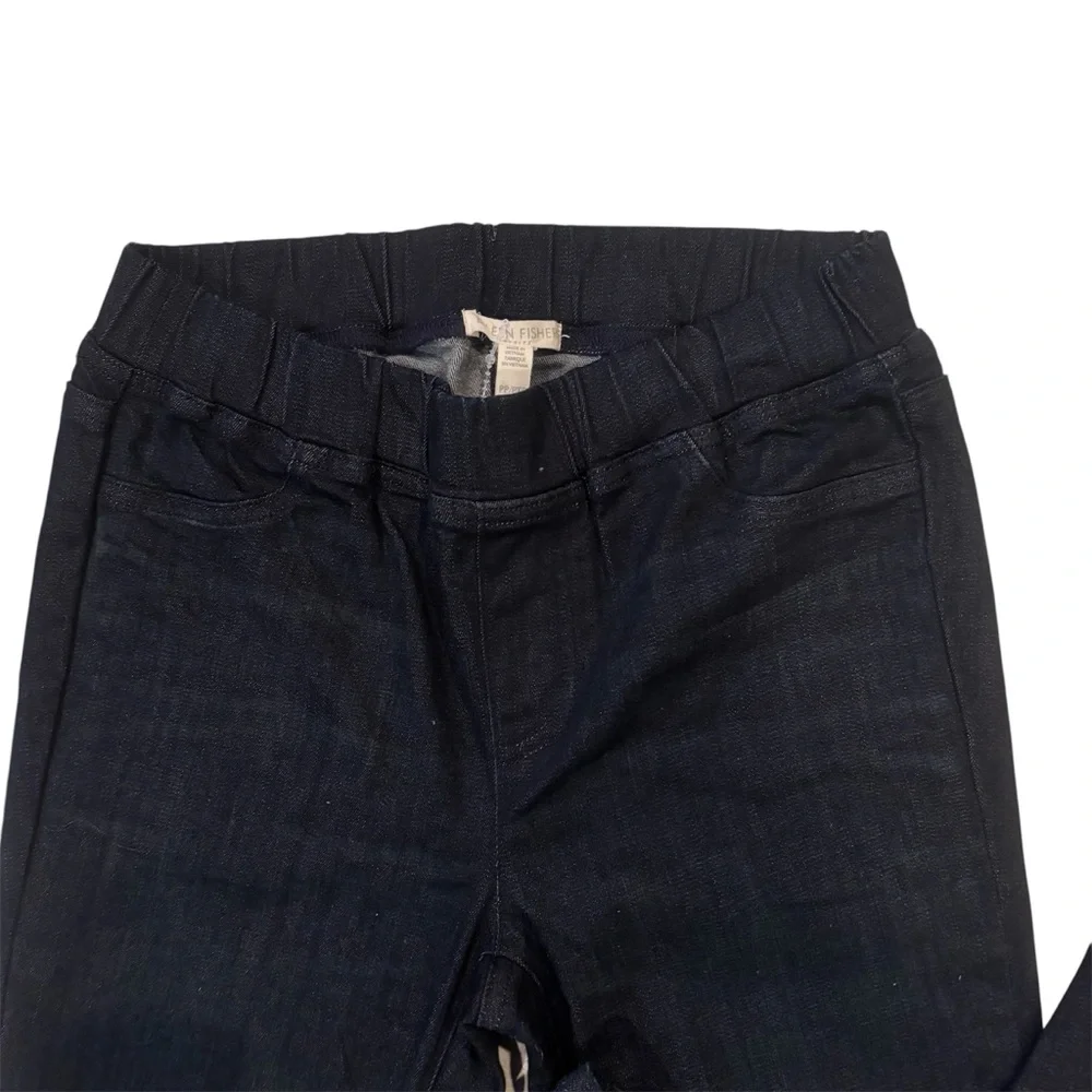 Eileen Fisher Navy Stretch Denim Organic Cotton Petite Size 2P - Picture 7 of 11